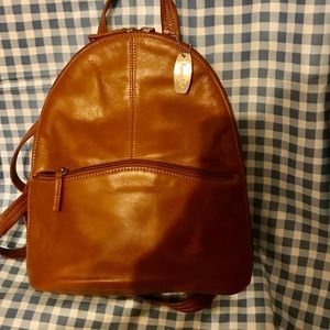 Tignanello Tan Brown Leather Backpack